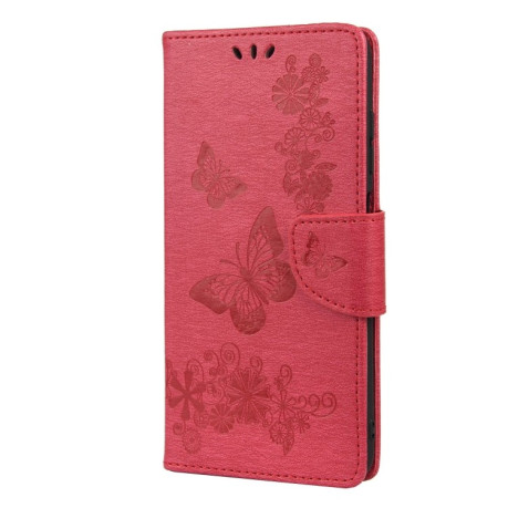 Чехол-книжка Floral Butterfly для Xiaomi Redmi 10 - красный