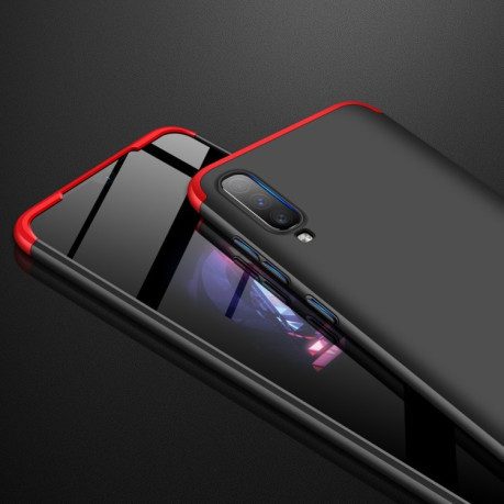 Чехол GKK Three Stage Splicing Full Coverage на Samsung Galaxy A70 -черный красный