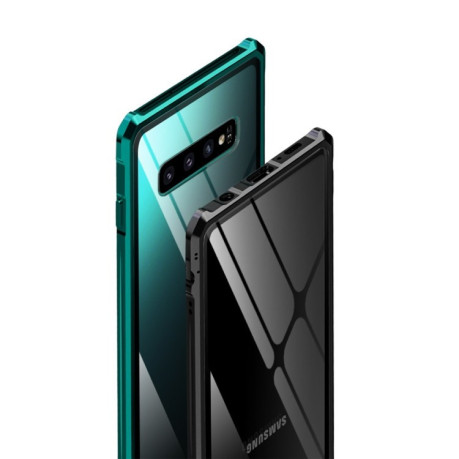 Протиударний скляний чохол Snap-on Aluminum Frame Samsung Galaxy S10E - чорний