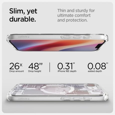 Оригинальный чехол Spigen Ultra Hybrid  Zero One Mag для iPhone 16e - White