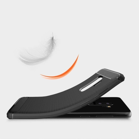 Противоударный чехол на Samsung Galaxy S9+/G965 Brushed Carbon Fiber Texture нави