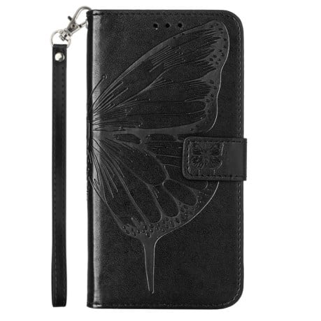 Чохол-книга Embossed Butterfly для iPhone 14 Pro - чорний