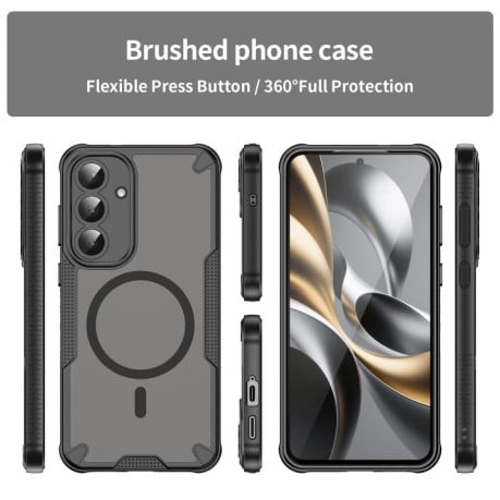 Противоударный чехол Armor Glaze с MagSafe гибридный на Samsung Galaxy S25 FE 5G - черный