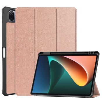 Чехол-книжка Custer Pattern Pure Color на Xiaomi Pad 5 / 5 Pro - розовое золото