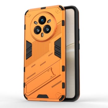 Противоударный чехол Punk Armor с подставкой на Realme 14 Pro+ 5G - оранжевый