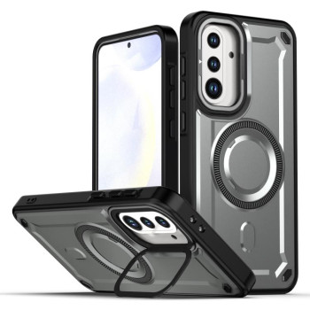 Противоударный чехол MagSafe with Lens Holder для Samsung Galaxy A56 5G - серый