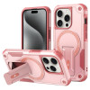 Противоударный чехол MagSafe Holder Armor PC Hybrid для iPhone 15 Pro Max - розовый