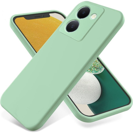Силиконовый чехол Solid Color Liquid Silicone на Vivo Y36 5G - зеленый