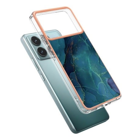 Противоударный чехол Electroplating IMD для Xiaomi Poco F6 Pro 5G - Green