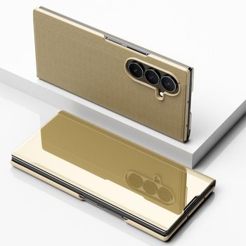 Чехол книжка Clear View на Samsung Galaxy TriFold — золотой