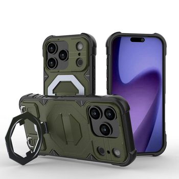 Протиударний чохол зі шторкою, MagSafe і ремінцем на iPhone 18 Pro / 17 Pro — темно-зелений