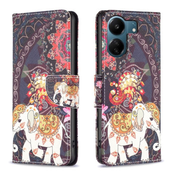 Чохол-книжка Colored Drawing Pattern для Xiaomi Redmi 13C/Poco C65/Poco C65 - Elephant