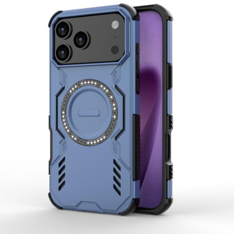 Противоударный чехол Butterfly Armor MagSafe Magnetic Ring Shockproo для iPhone 17 Pro Max - синий