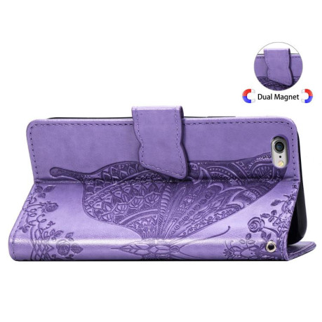 Чохол-книжка Butterfly Love Flower Embossed для iPhone 16e - Lavender