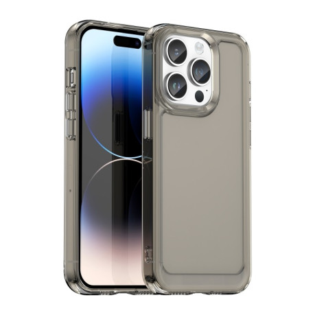Противоударный чехол Candy Series для iPhone 15 Pro -прозрачно-серый