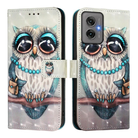 Чехол-книжка 3D Painting для Motorola Moto G55 - Owl