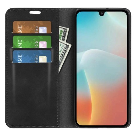 Чехол-книжка Retro Skin Feel Business Magnetic на Samsung Galaxy M16 / F16 - черный