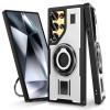 Протиударний чохол Ring Holder Carbon Fiber PC Hybrid TPU  для Samsung Galaxy S25 Ultra 5G - білий