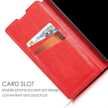 Шкіряний чохол-книга Retro Simple Ultra-thin Magnetic на Samsung Galaxy A70- червоний