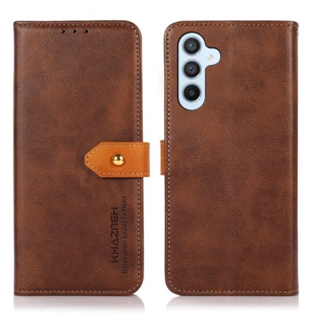 Чохол-книжка KHAZNEH Dual-color Cowhide для Samsung Galaxy M35 - коричневий