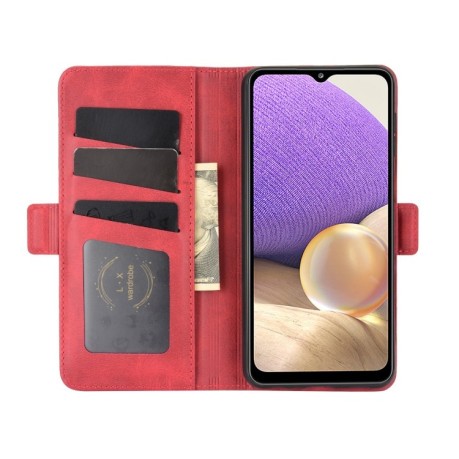 Чохол-книжка Dual-side Magnetic Buckle для Samsung Galaxy A32 5G-червоний