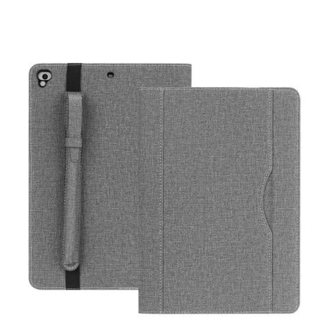 Преміум чохол-книжка з тканинною текстурою з силіконовим тримачем та футляром для стілусу на iPad 9.7 2017/2018 /Air/Air 2 Сірий