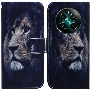 Чехол-книжка Coloured Drawing для Realme 12+ 5G/12 4G/13 4G - Lion