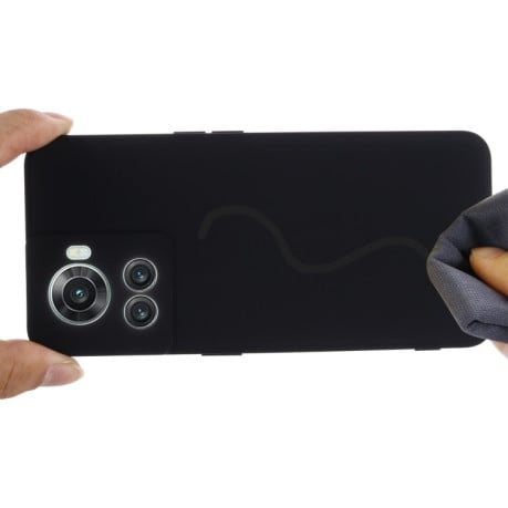 Силиконовый чехол Solid Color Liquid Silicone на OnePlus ACE / 10R - черный