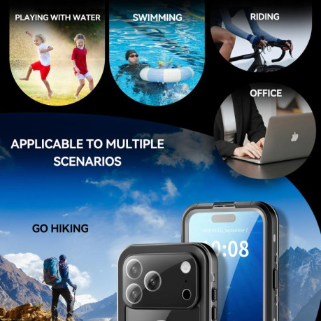 Противоударный чехол RedPepper IP68 Waterproof MagSafe для iPhone 17 Pro Max - серый