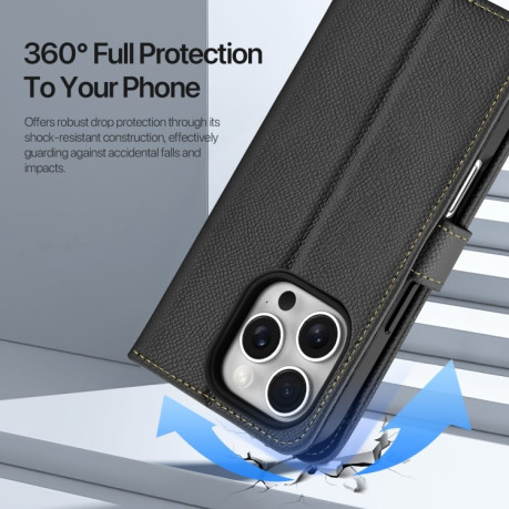 Чехол-книжка DUX DUCIS Lawa Series 2 in 1 Wallet Zipper Detachable MagSafe на iPhone 16 Pro Max - черный