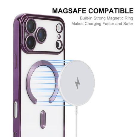 Чехол силиконовый ENKAY Hat-Prince Magsafe Electroplated на iPhone 17 Pro Max - фиолетовый