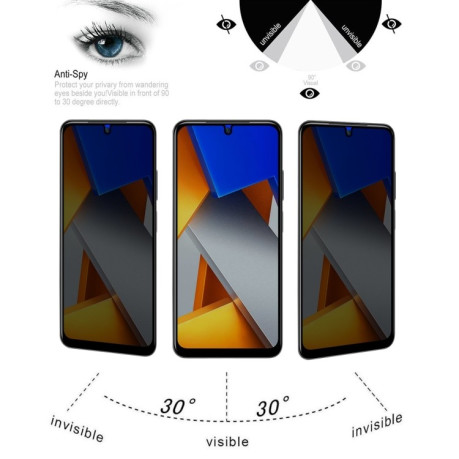 Защитное стекло Full Anti-peeping для Xiaomi Poco M4 Pro 5G - черный