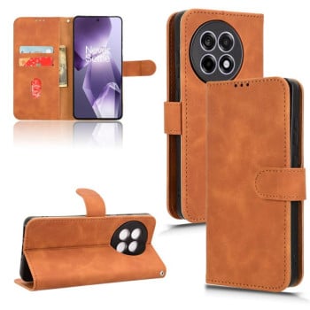 Чохол-книжка Skin Feel Magnetic Flip Leather для OnePlus 13R/Ace 5/Ace 5 Pro - коричневий
