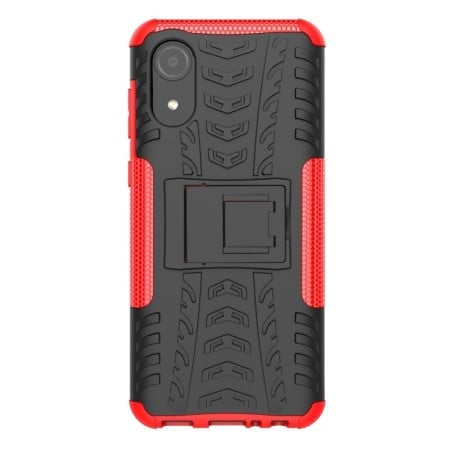 Противоударный чехол Tire Texture на Samsung Galaxy A03 Core - черно-красный
