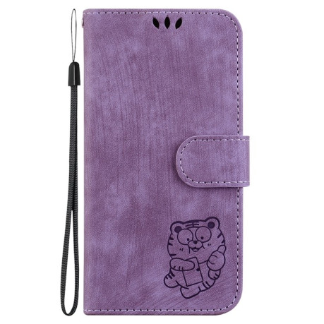Чехол-книжка Little Tiger Embossed Leather на Xiaomi Poco M6 4G - фиолетовый