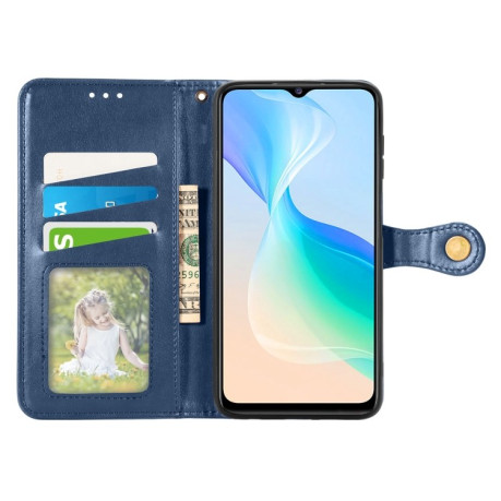 Чохол-книжка Retro Solid Color на Vivo Y76 5G - синій