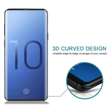 3D защитное стекло с поддержкой сканера отпечатка пальцев на Samsung Galaxy S10+/G975-черное