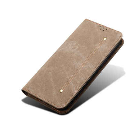 Чехол книжка Denim Texture Casual Style на Motorola Edge 60 Fusion - хаки