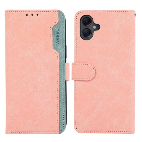 Чехол-книжка ABEEL Color Block Magnetic RFID Leather на Samsung Galaxy A06 4G - Pink-Cyan