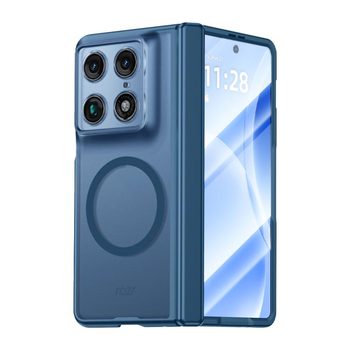 Напівпрозорий магнітний чохол Escase з плівкою на Motorola Razr Fold 5G — синій