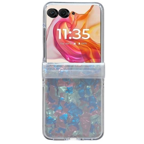Протиударний чохол Three-piece Set Pearlescent Shell Texture на Motorola Razr 50 Ultra - бежевий