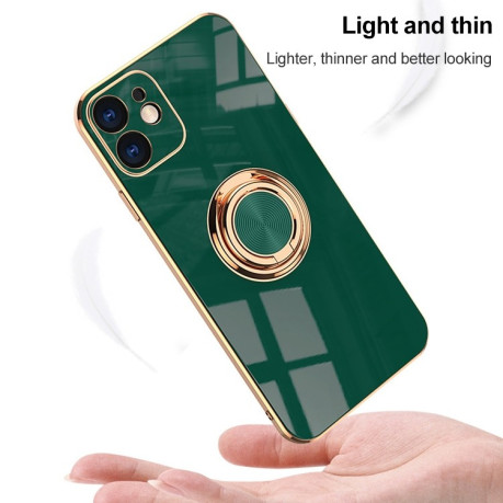 Противоударный чехол 6D Electroplating Full Coverage with Magnetic Ring для iPhone XR - зеленый