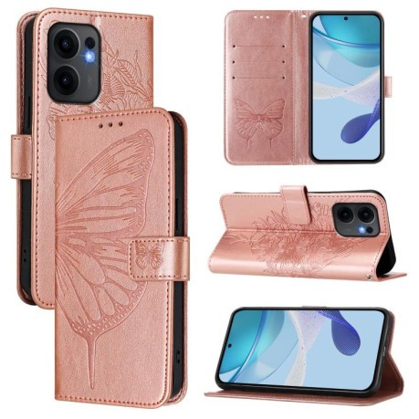 Чехол-книжка Embossed Butterfly для OPPO Reno13 F/Reno13 FS- золото