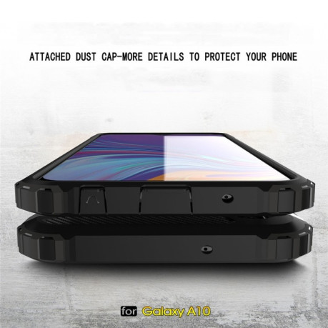 Противоударный чехол Rugged Armor на Samsung Galaxy A10-серебристый