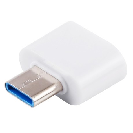 Адаптер Plastic USB-C / Type-C Male to USB 2 OTG Data Transmission Charging Adapter - чорний - білий