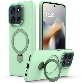 Гібридний чохол Escase з кільцем-тримачем і MagSafe на Motorola Edge 70 Pro / 70 Pro+ — зелений