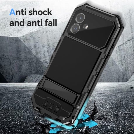 Противоударный чехол R-JUST Life Waterproof для iPhone 16 Plus - черный