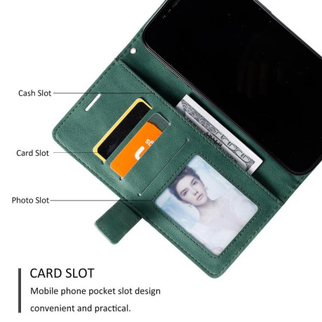 Чохол-книжка Skin Feel Splicing для Motorola Moto G75 5G - зелений