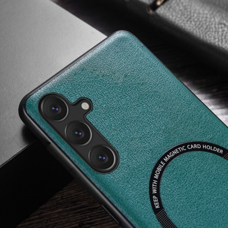 Противоударный чехол Cloth Texture PU MagSafe Magnetic на Samsung Galaxy A35  - черный