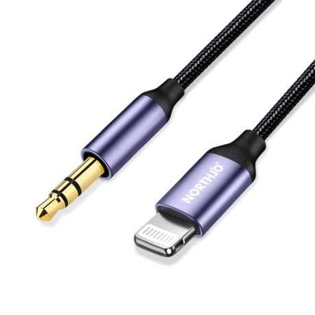 Адаптер NORTHJO LTM03 8 Pin to 3.5mm Audio AUX Jack Cable, Length:1.5m